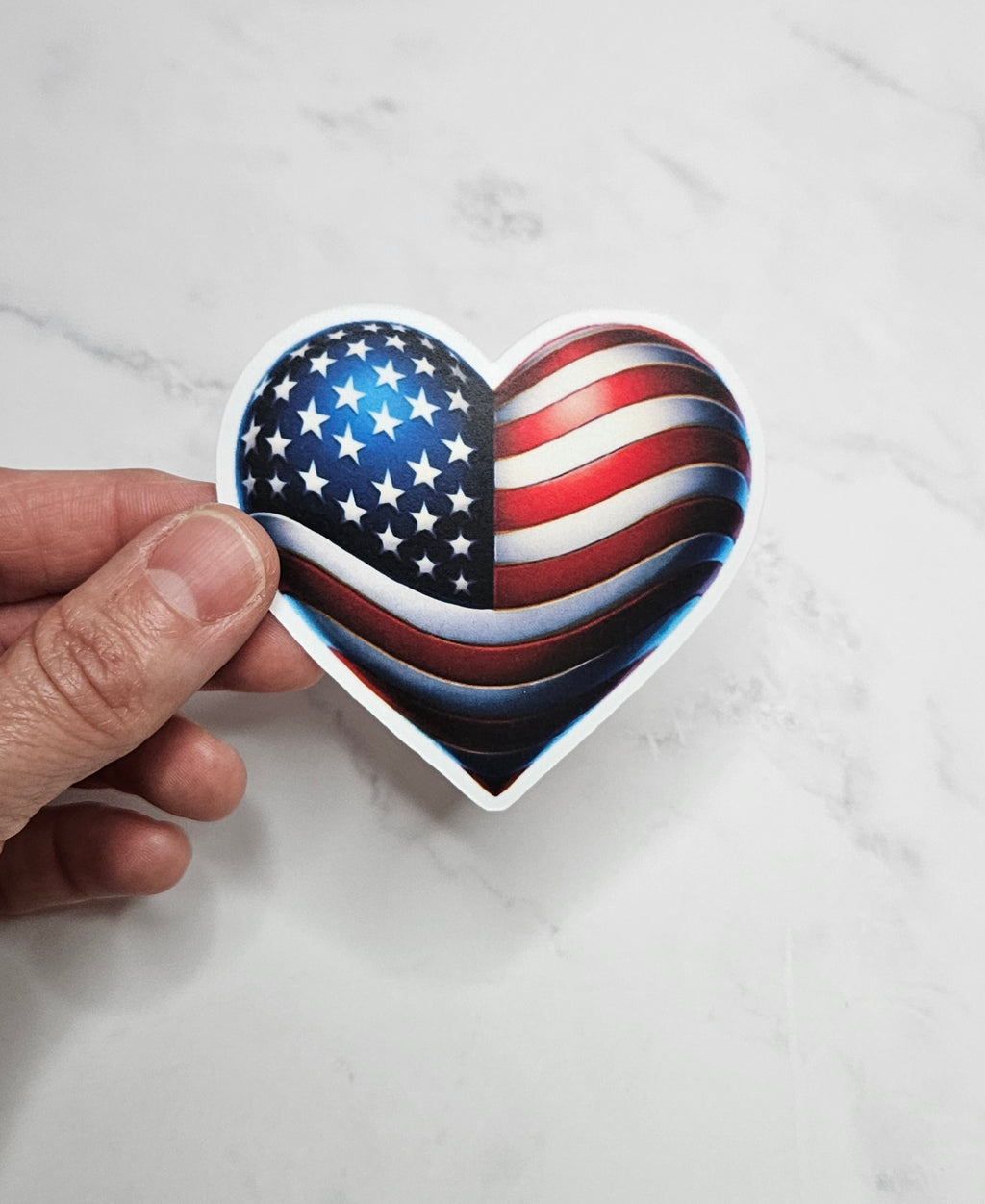 Stars & Stripes Heart Vinyl Sticker