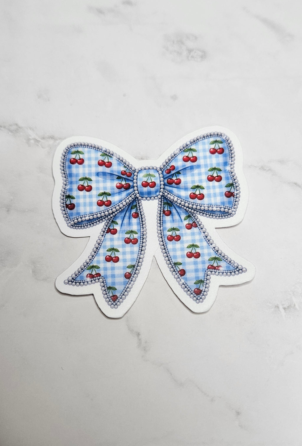 Cherry Bow Vinyl Sticker