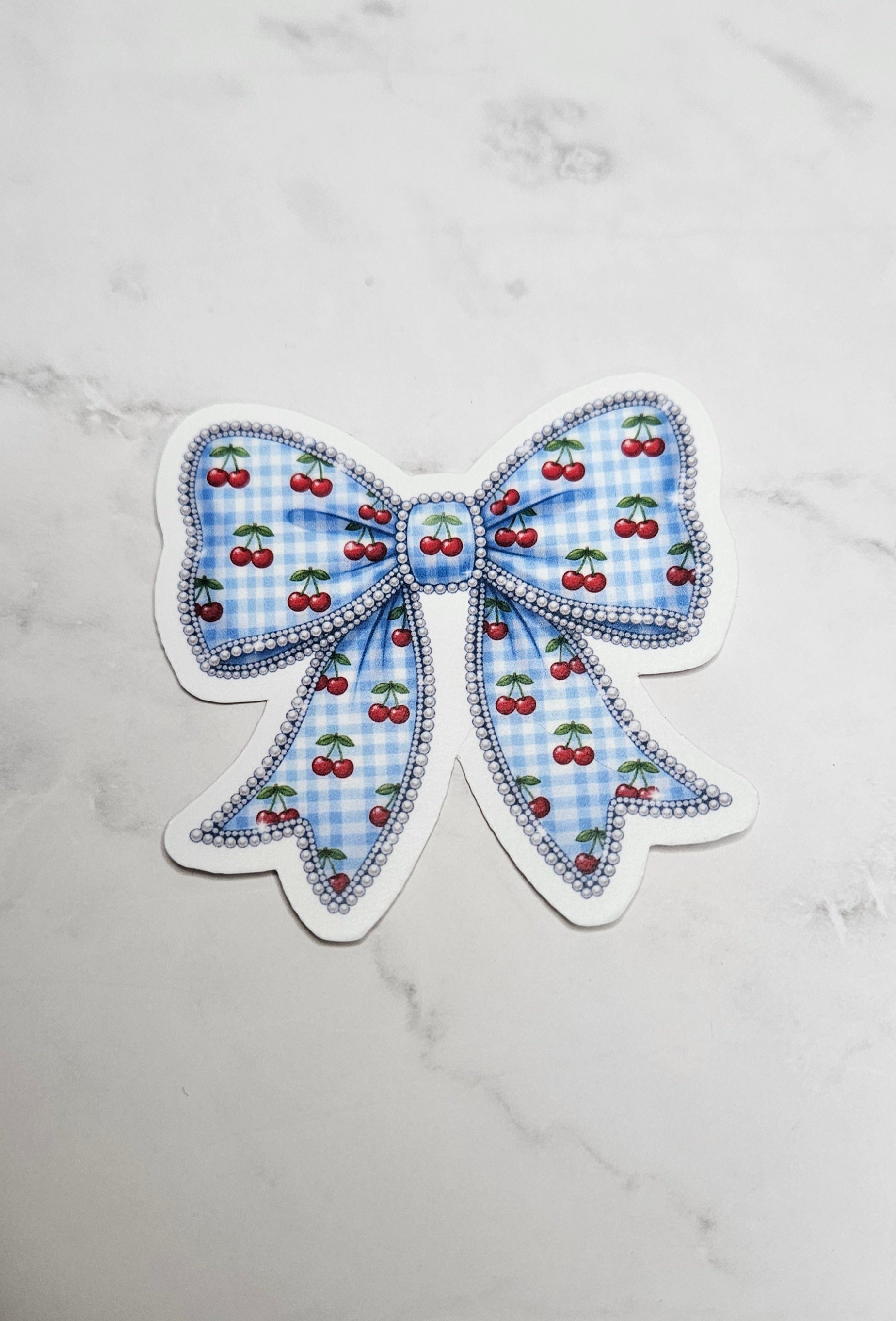 Cherry Bow Vinyl Sticker