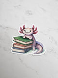 Bookish Axolotl Vinyl Sticker