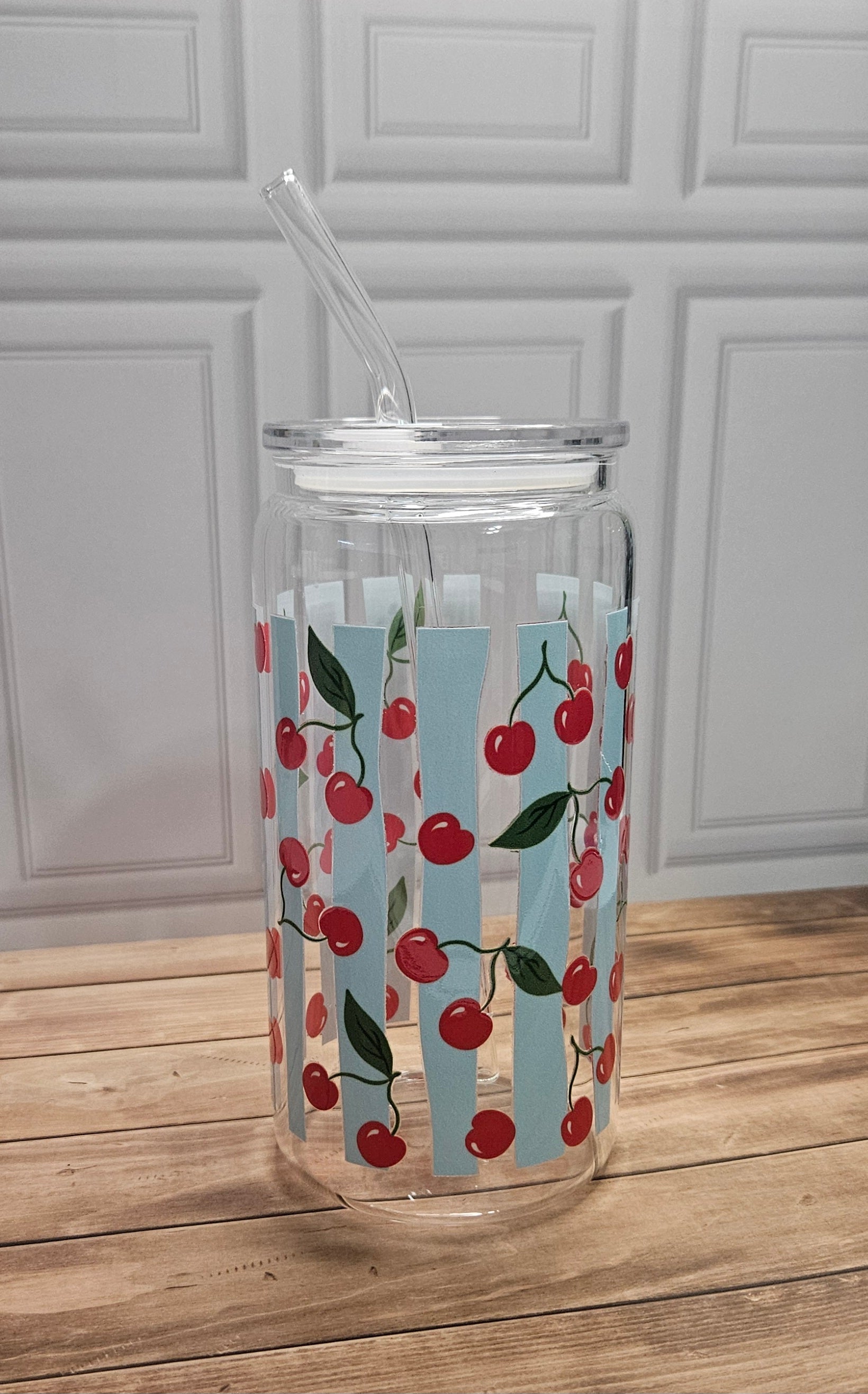 Sweet & Striped Glass Cup
