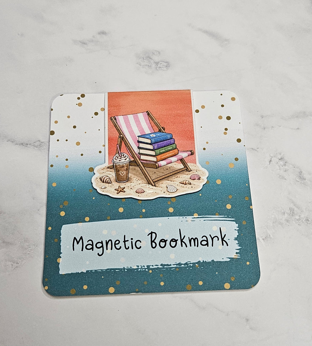Beachy Bookworm Magnetic Bookmark