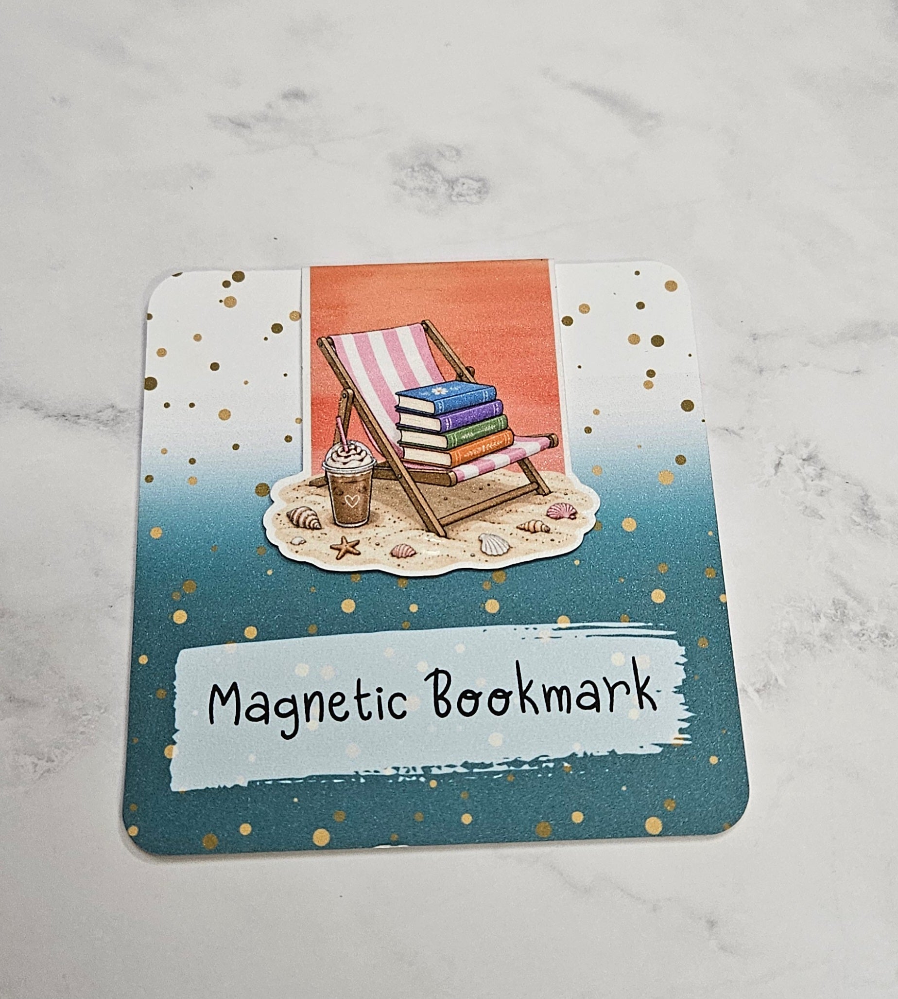 Beachy Bookworm Magnetic Bookmark