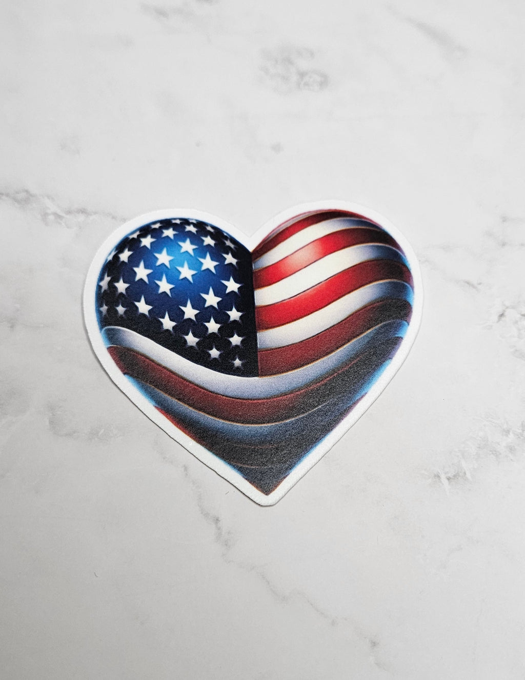 Stars & Stripes Heart Vinyl Sticker