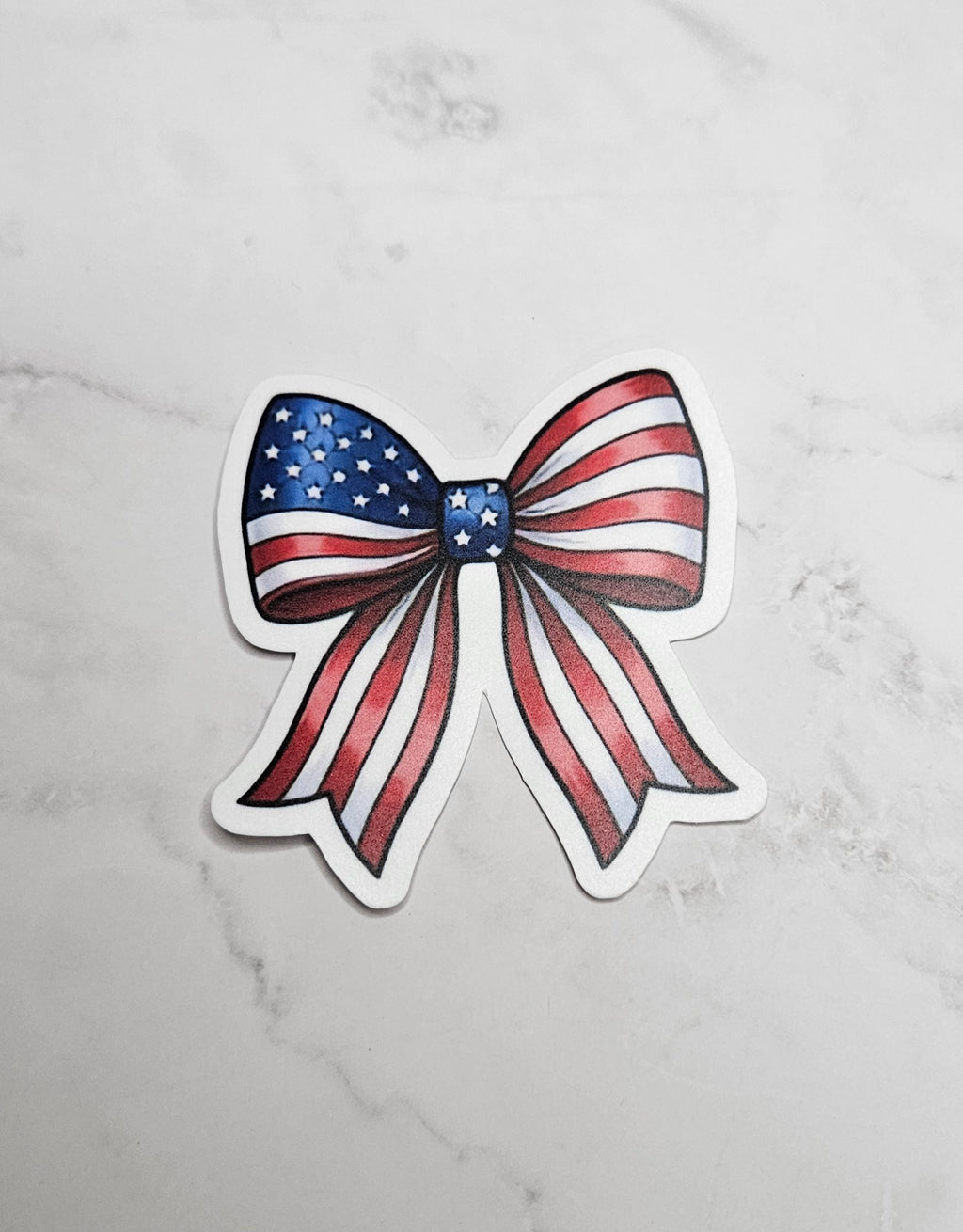 Stars & Stripes Bow Vinyl Sticker
