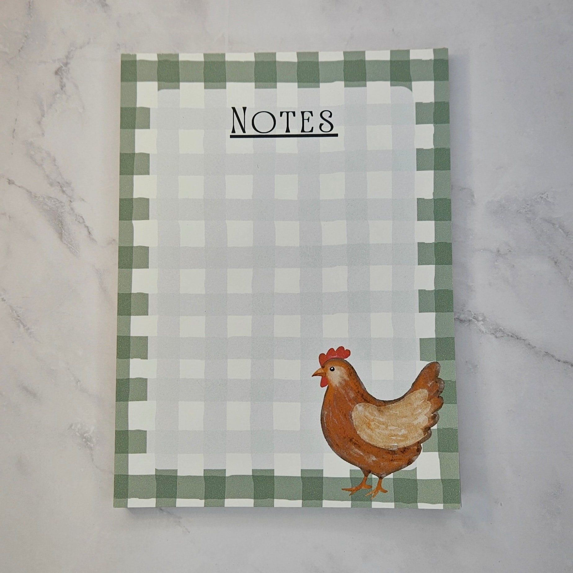 Gingham Chicken Notepad