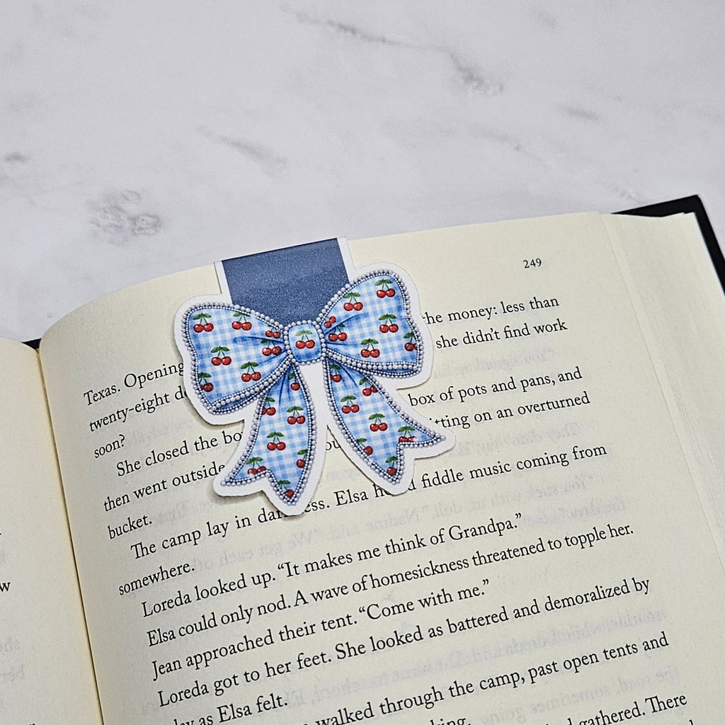 Cherry Bow Magnetic Bookmark
