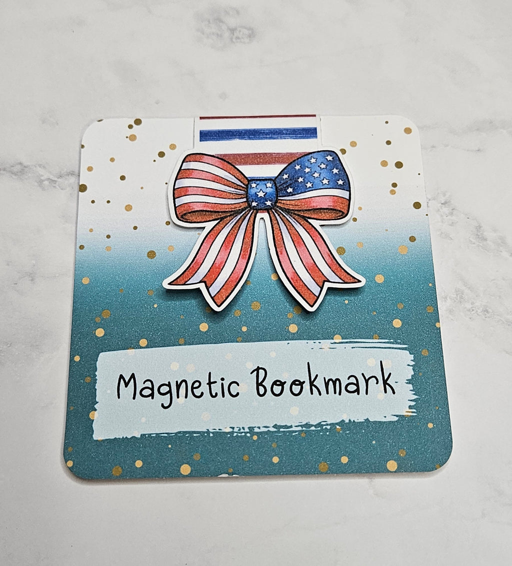 Stars & Stripes Bow Magnetic Bookmark
