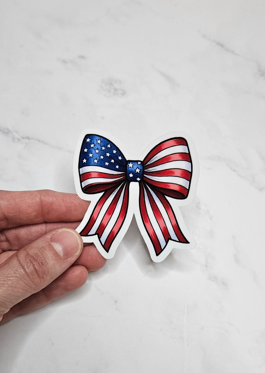 Stars & Stripes Bow Vinyl Sticker