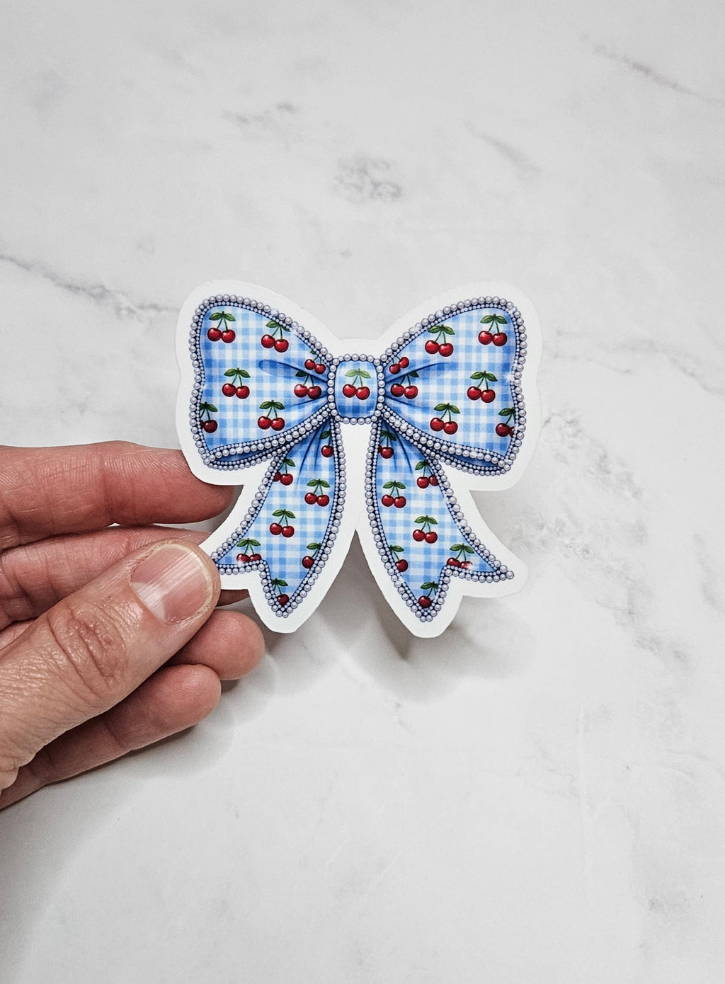 Cherry Bow Vinyl Sticker