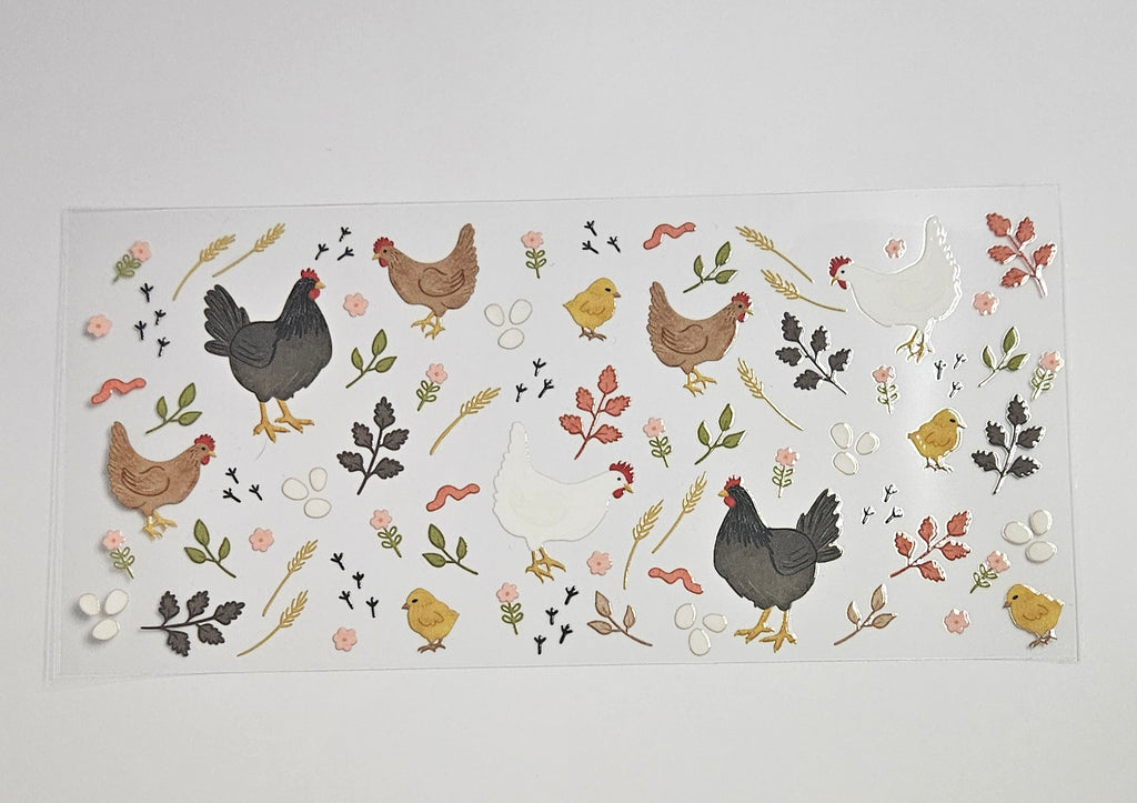Clucks and Chicks Glass Cup
