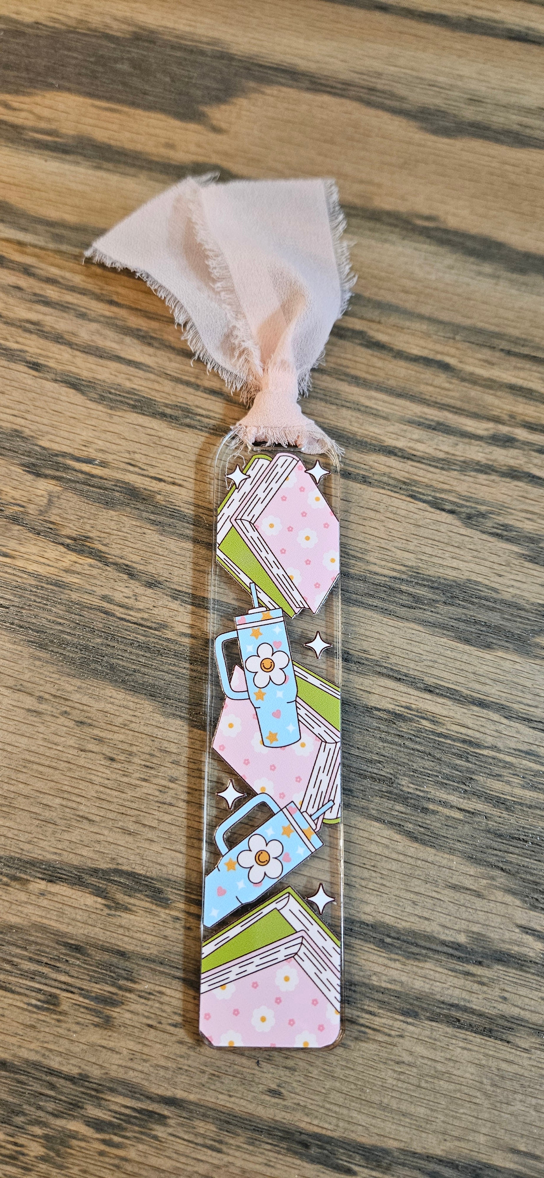 Cup and Book acrylic bookmark