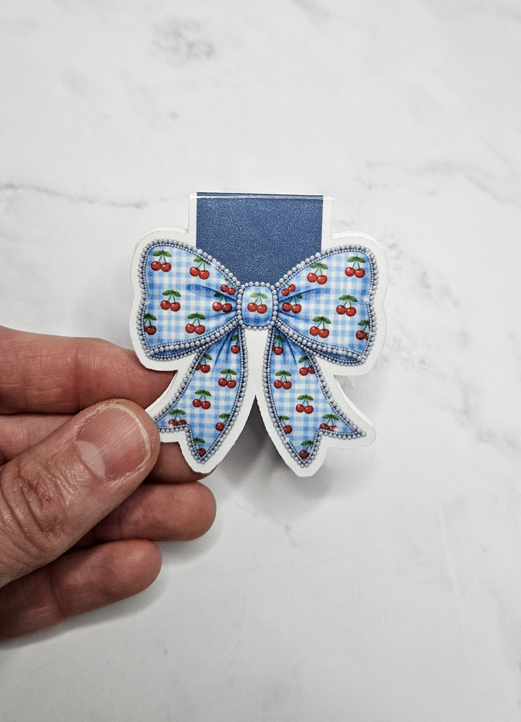 Cherry Bow Magnetic Bookmark