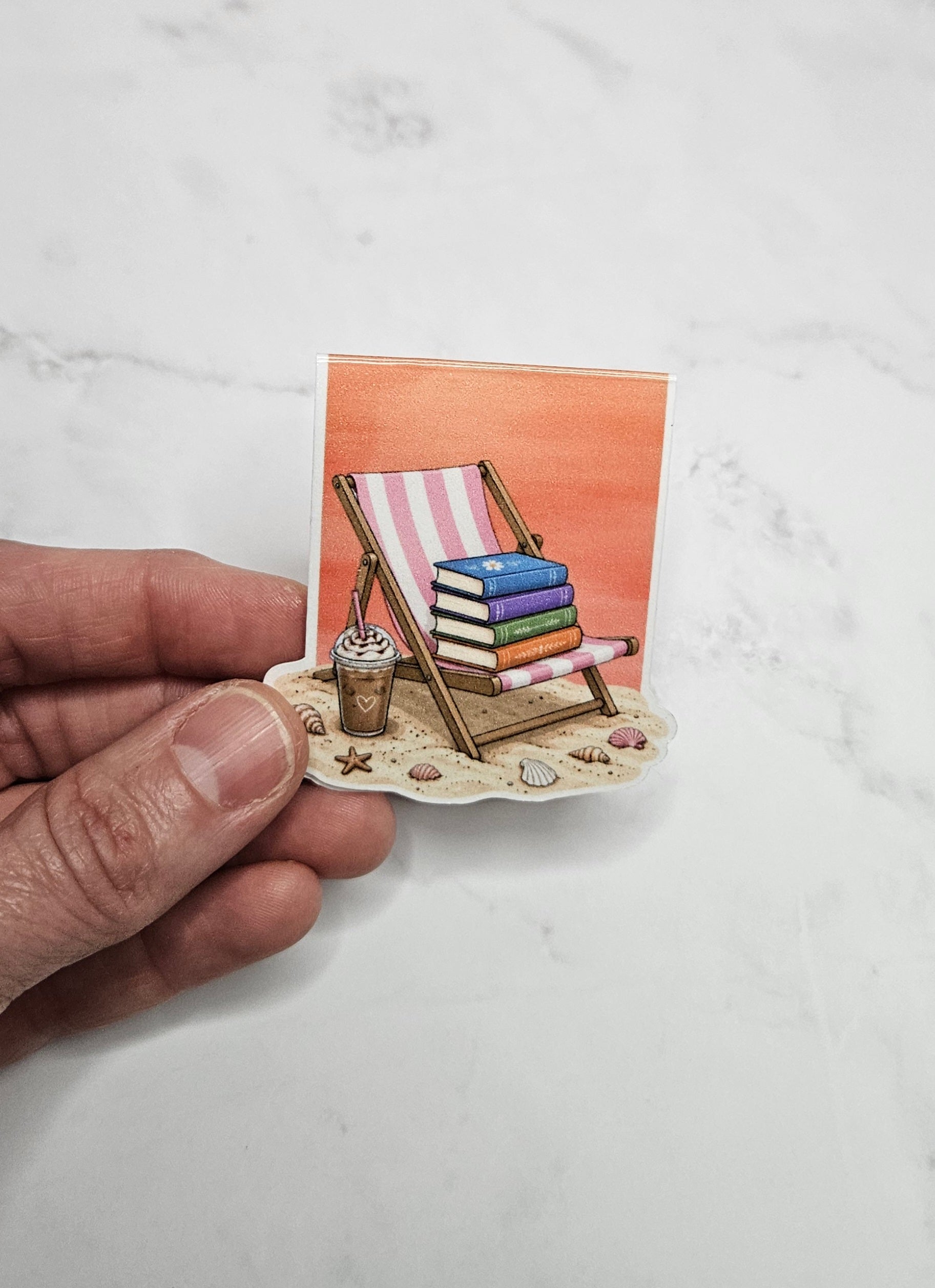 Beachy Bookworm Magnetic Bookmark