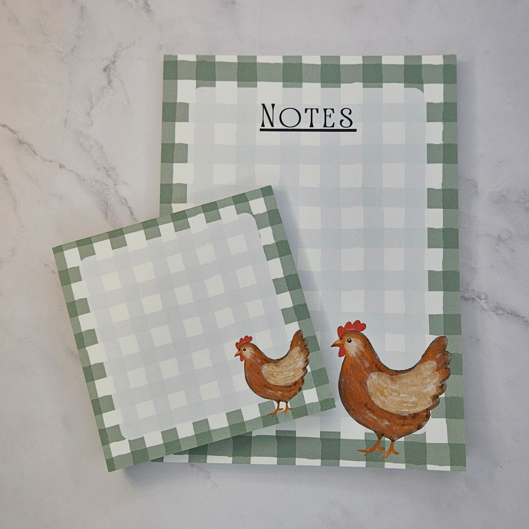 Gingham Chicken Notepad