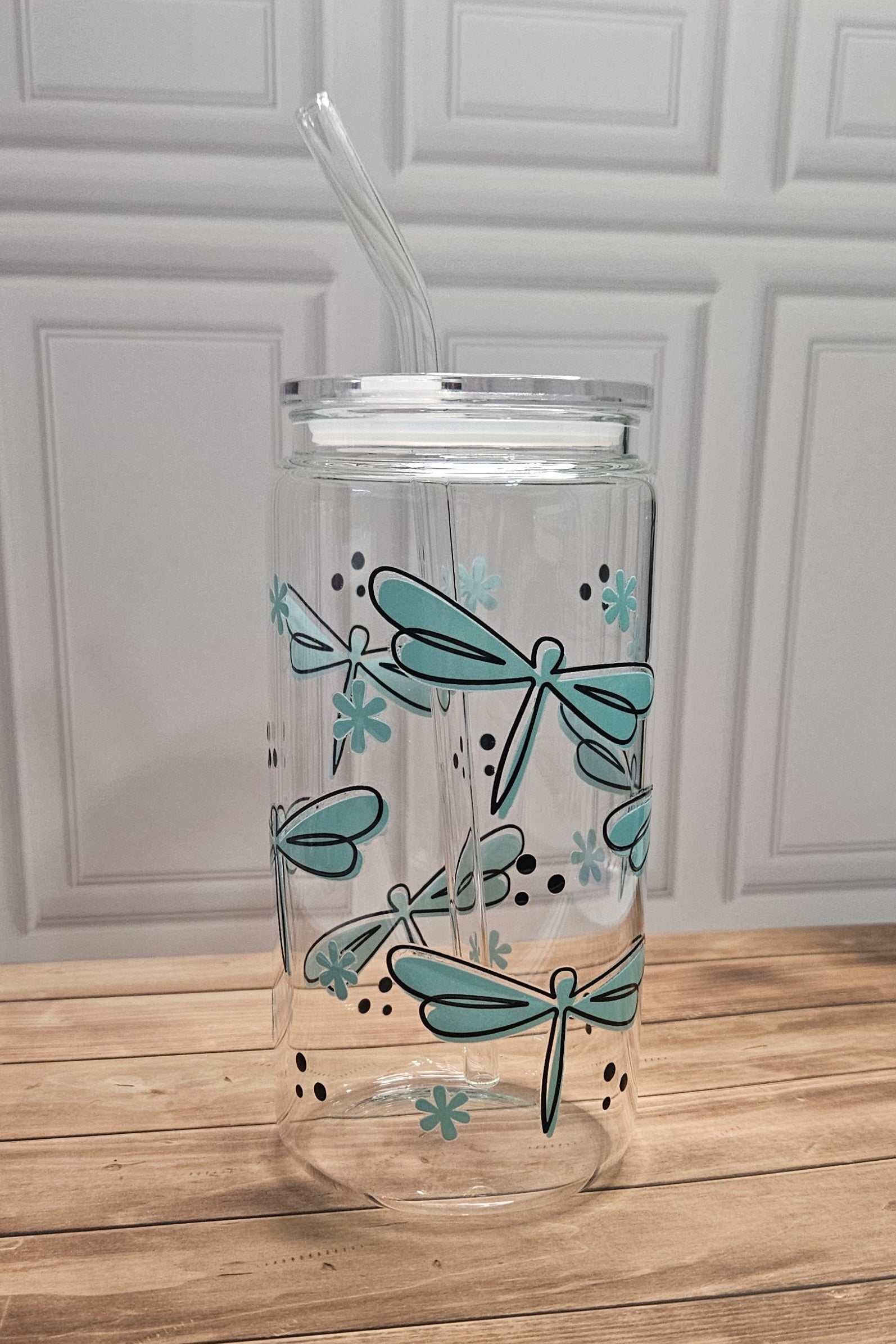 Dragonfly Days Glass Cup