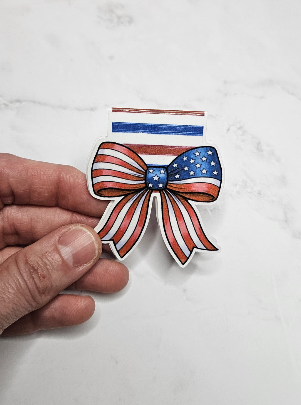 Stars & Stripes Bow Magnetic Bookmark