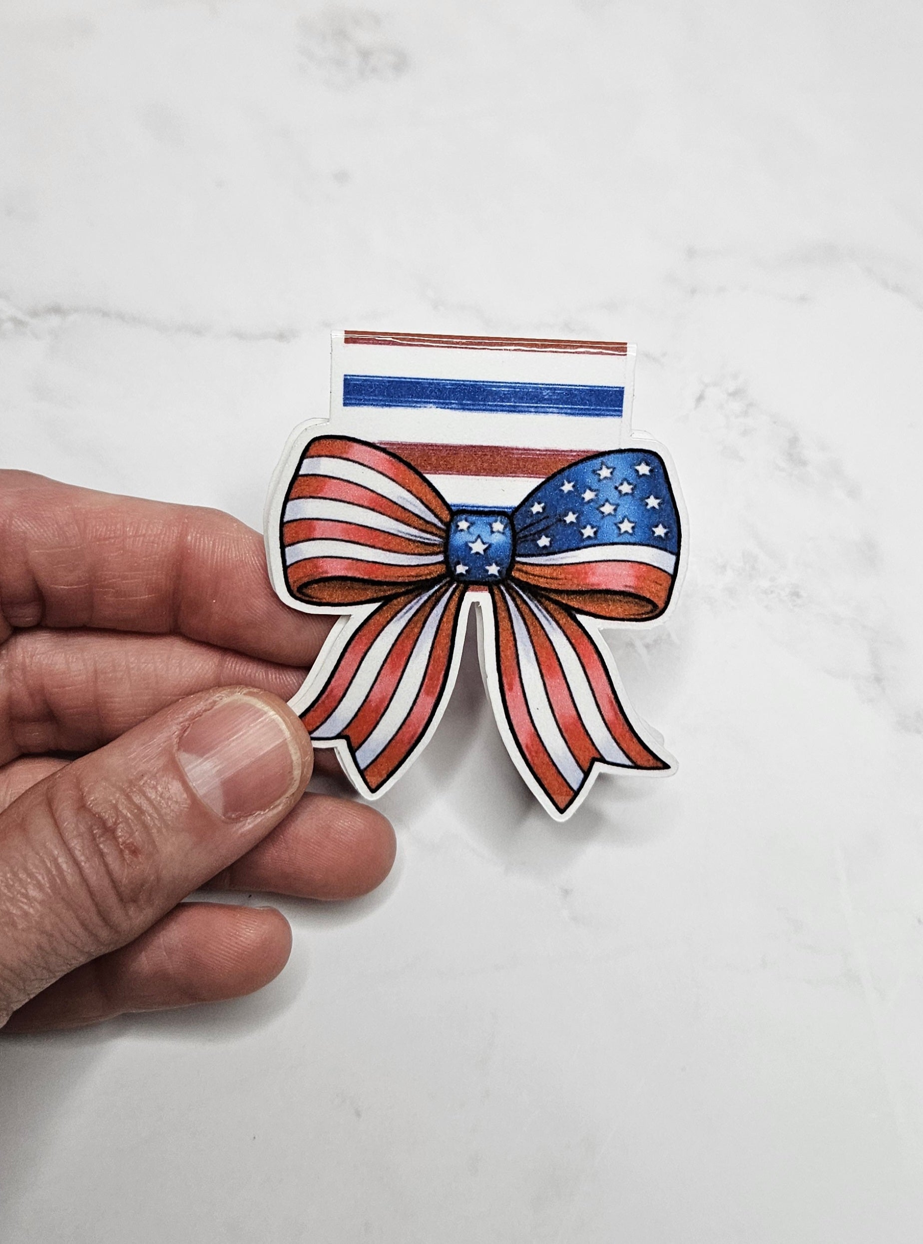 Stars & Stripes Bow Magnetic Bookmark