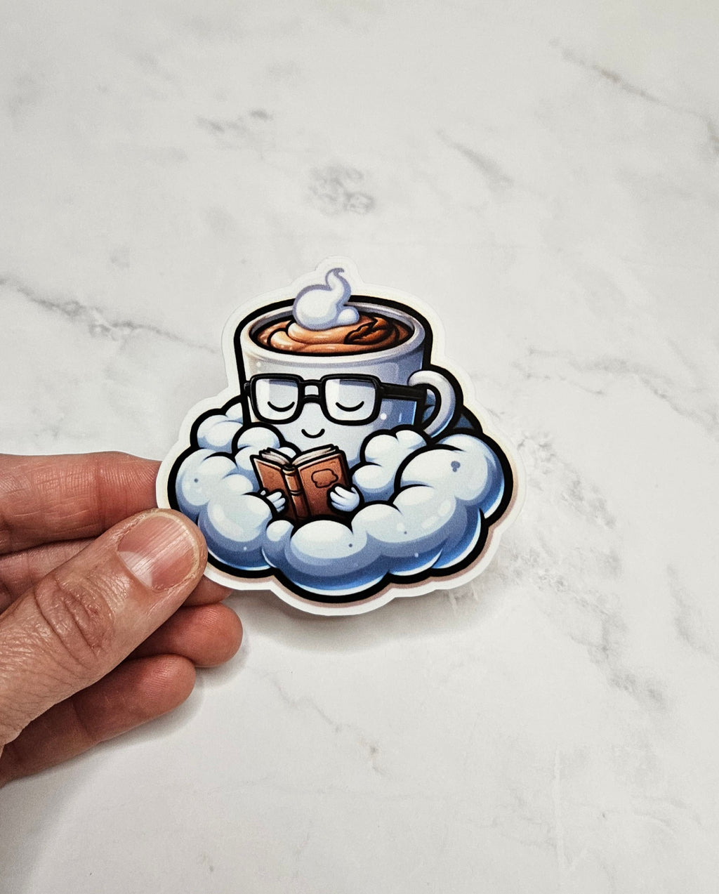 Dreamy Coffee Cloud Vinyl Sticker