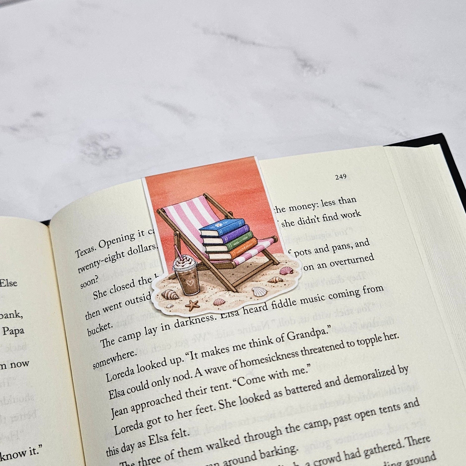 Beachy Bookworm Magnetic Bookmark